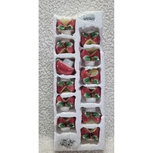 Ceramic Apple Cabinet or Drawer Handles Knobs Set of 12